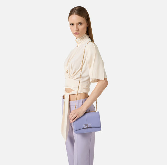 ELISABETTA FRANCHI Borsa a tracolla con dettaglio logo BS91A61E2 Lilla