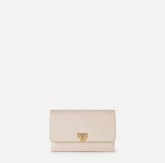 ELISABETTA FRANCHI Borsa a tracolla in suede BS64A61E2 Vaniglia