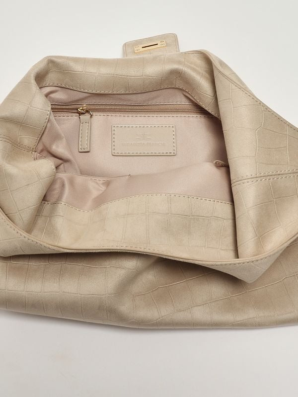 ELISABETTA FRANCHI Borsa hobo in suede BS01A61E2 Vaniglia