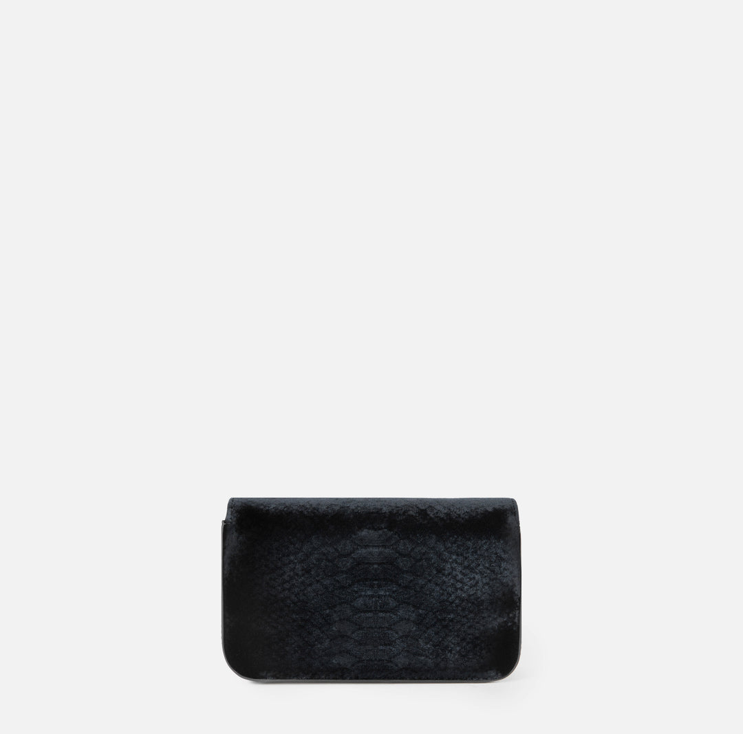 ELISABETTA FRANCHI Borsa tracolla in velluto stampa cocco BS20A67E2 Nero