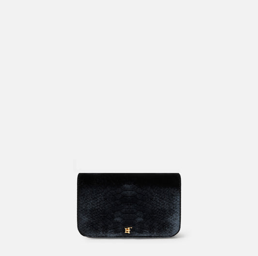 ELISABETTA FRANCHI Borsa tracolla in velluto stampa cocco BS20A67E2 Nero