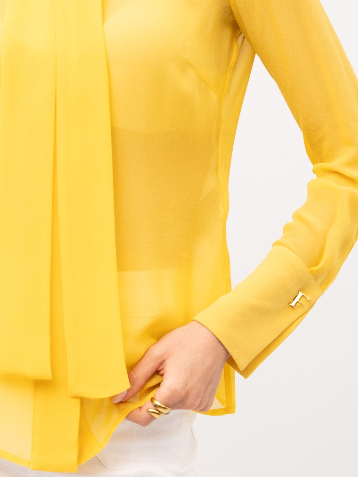 ELISABETTA FRANCHI Camicia in georgette e crepe con fusciacca CA14861E2 Sun