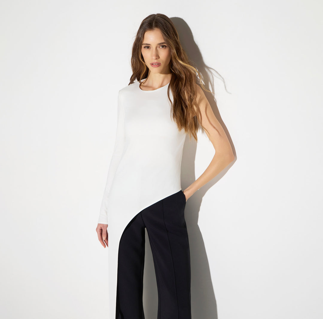 ELISABETTA FRANCHI Maglia in jersey lucido MD00367E2 Avorio