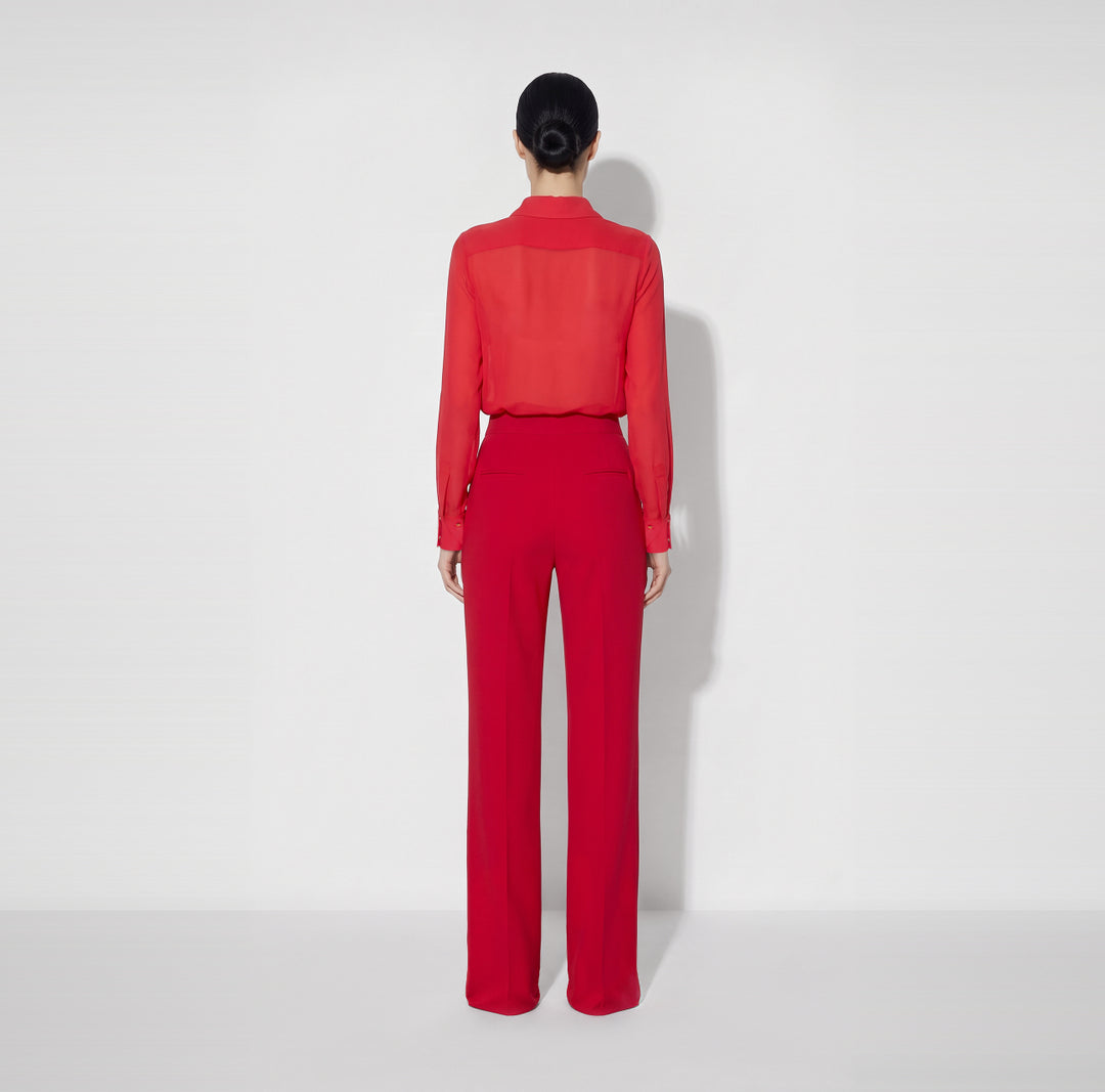 ELISABETTA FRANCHI Pantaloni in crêpe leggero PA20267E2 Red Passion