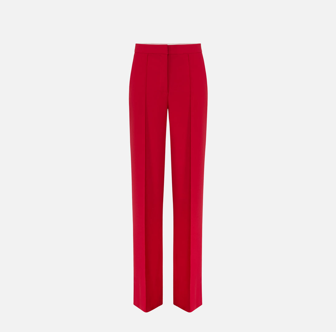 ELISABETTA FRANCHI Pantaloni in crêpe leggero PA20267E2 Red Passion