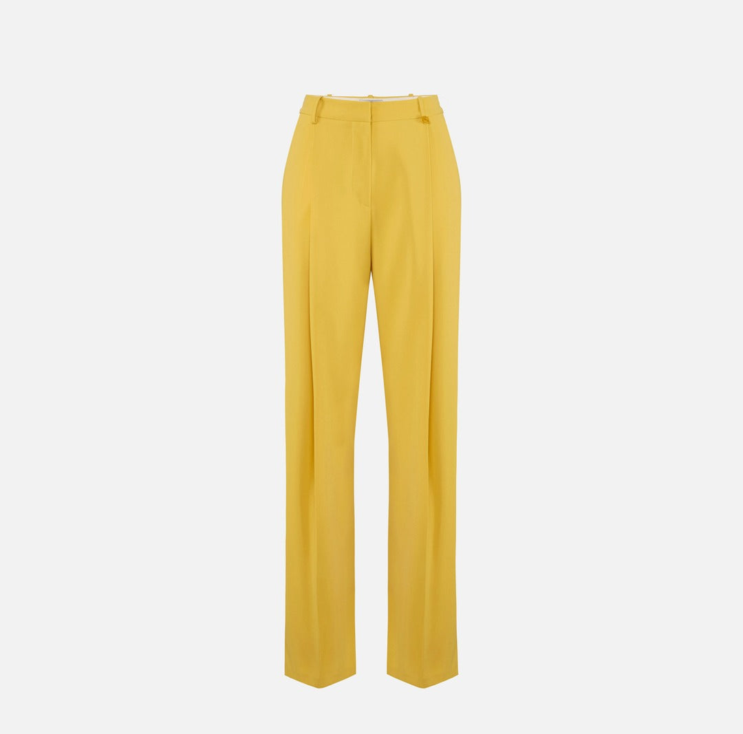 ELISABETTA FRANCHI Lightweight crepe trousers with logo charm PA16761E2 Sun