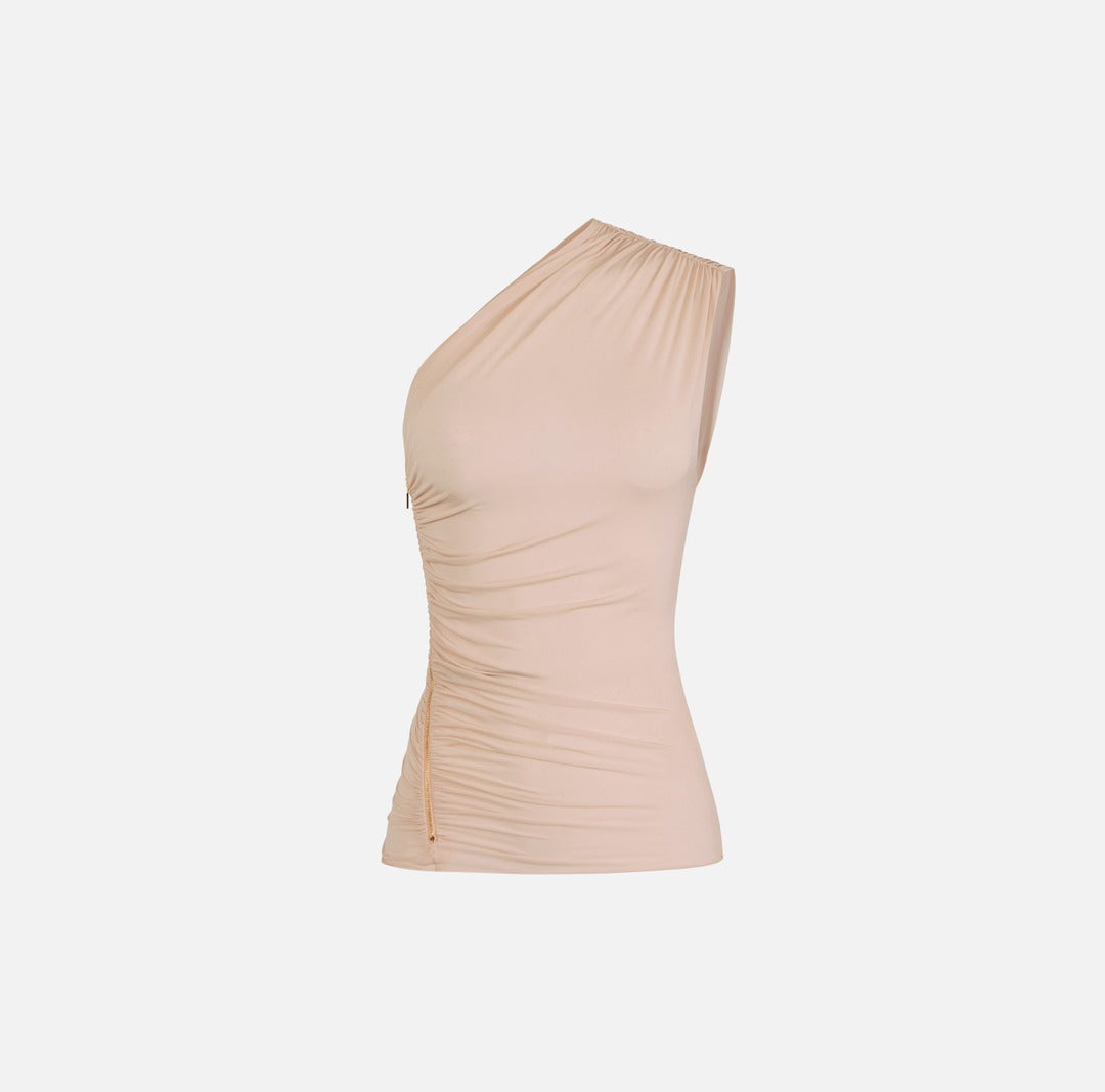 ELISABETTA FRANCHI Top con zip laterale CN00962E2 Nude