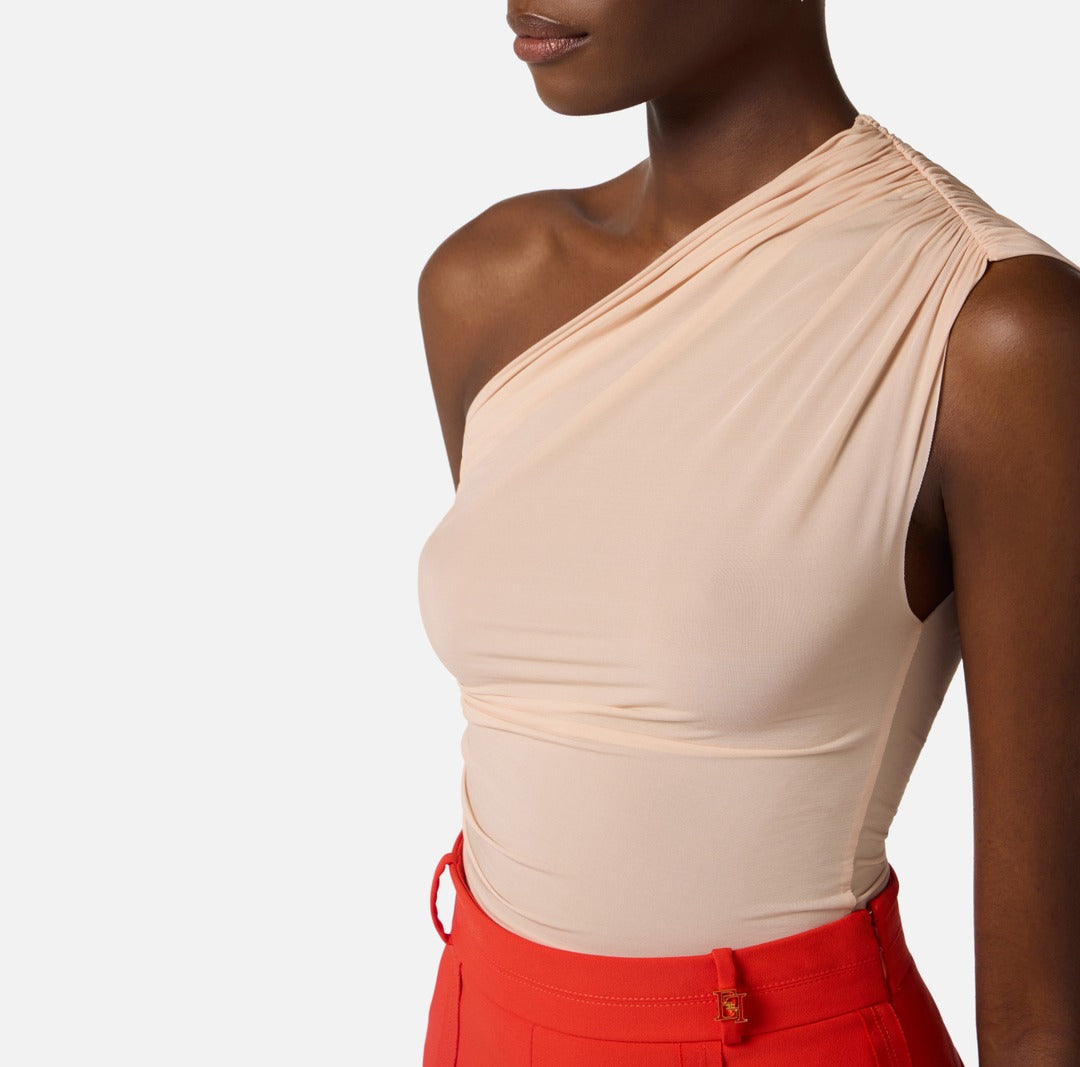 ELISABETTA FRANCHI Top con zip laterale CN00962E2 Nude
