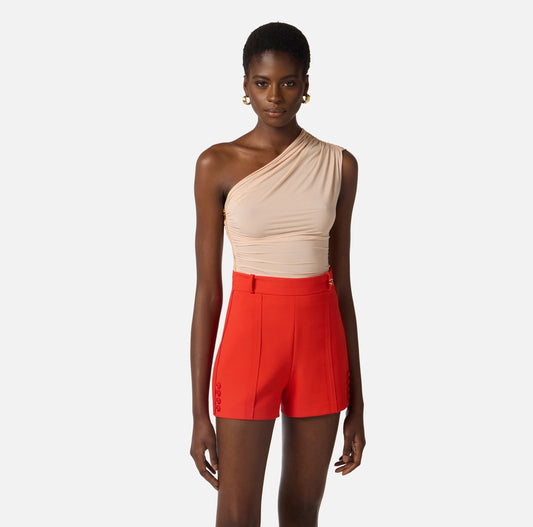 ELISABETTA FRANCHI Top con zip laterale CN00962E2 Nude