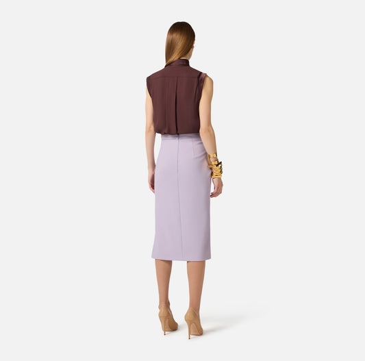 ELISABETTA FRANCHI Top in georgette di viscosa
 CA13461E2 Cacao