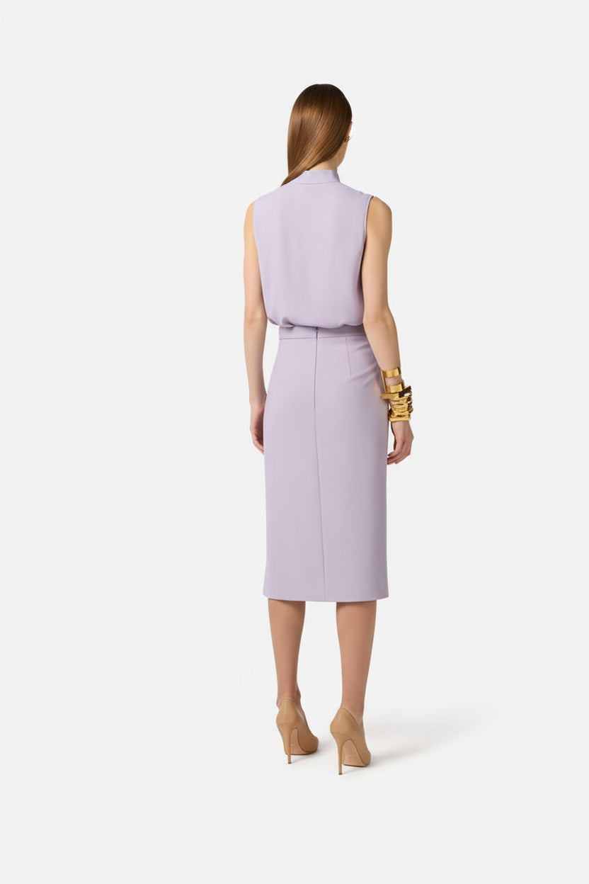 ELISABETTA FRANCHI Top in georgette di viscosa CA13461E2 Lilla