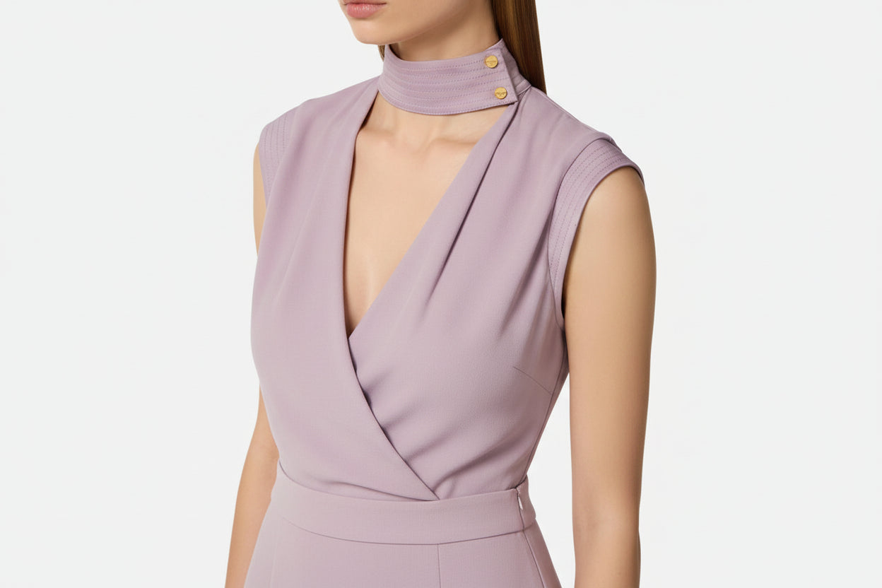 ELISABETTA FRANCHI Top in georgette di viscosa CA13461E2 Lilla