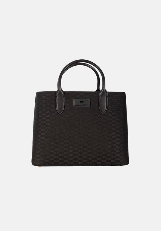 ELISABETTA FRANCHI Borsa Tote Media in tessuto BS01A66E2 Nero