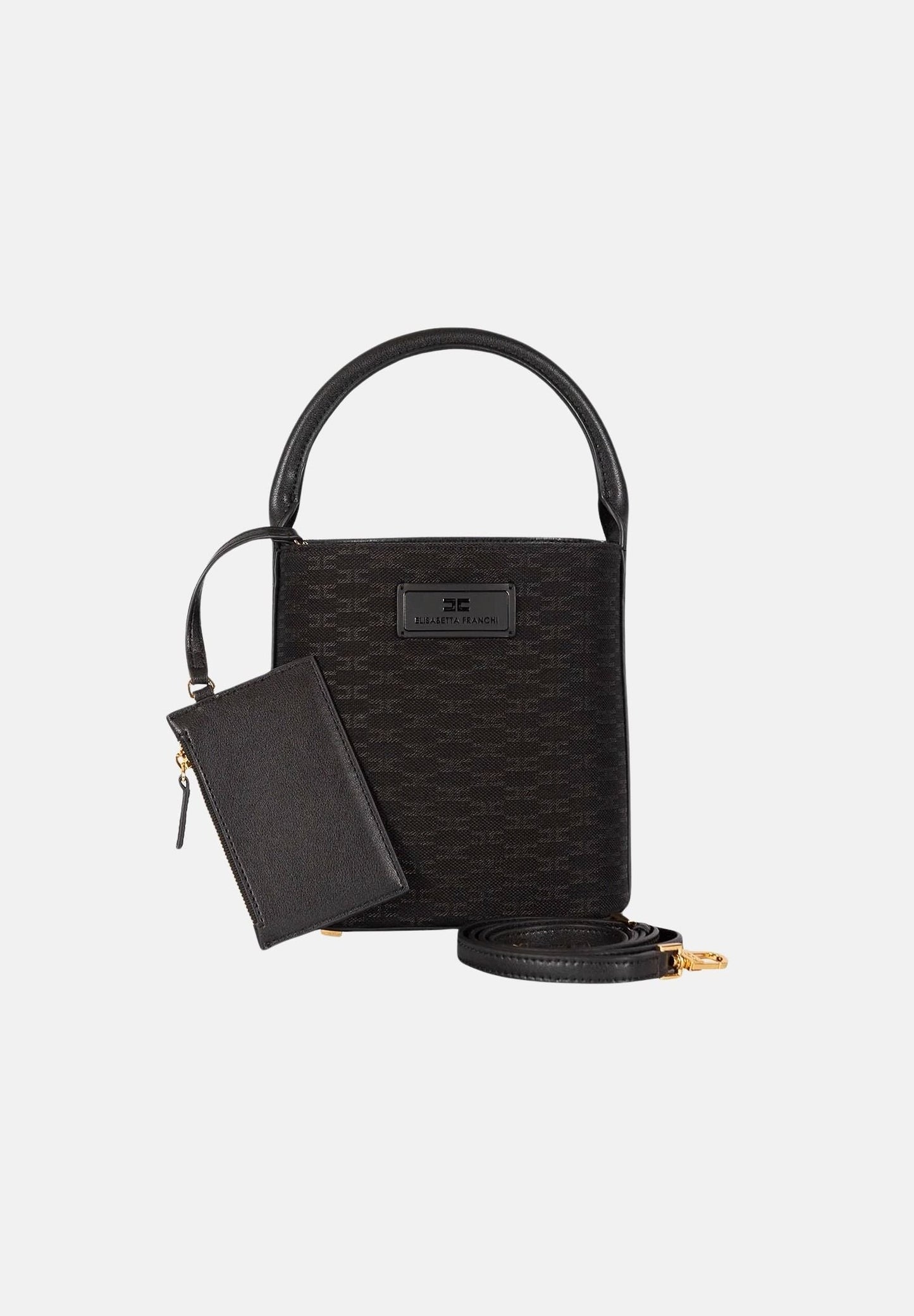 ELISABETTA FRANCHI Borsa Piccola Secchiello in tessuto BS02A66E2 Nero