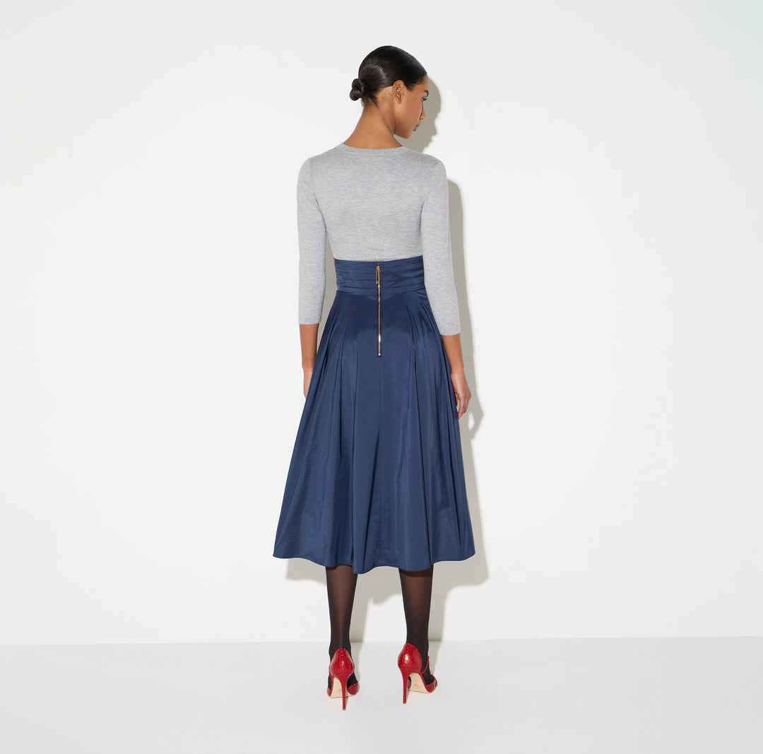 ELISABETTA FRANCHI Gonna in vela taffettà GO22767E2 Blu Notte