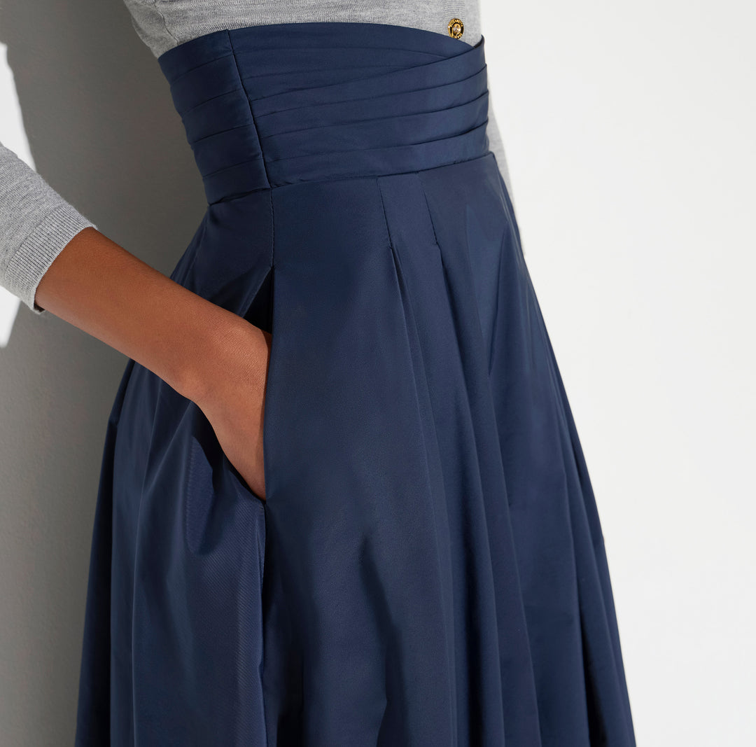 ELISABETTA FRANCHI Gonna in vela taffettà GO22767E2 Blu Notte