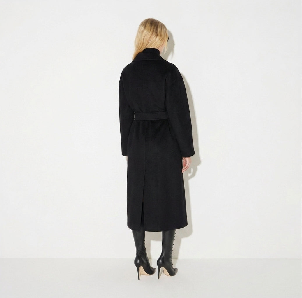 ELISABETTA FRANCHI Cappotto in panno double di lana CP01D66E2 Nero