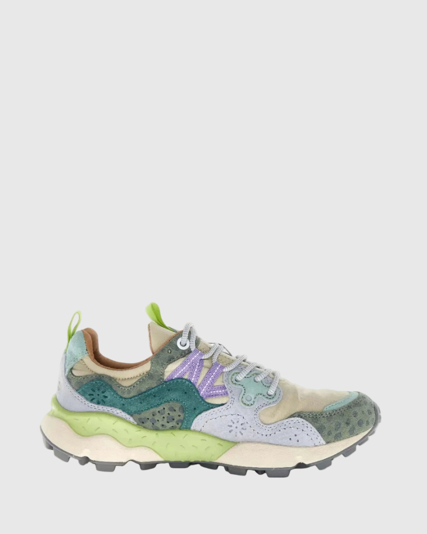 FLOWER MOUNTAIN Sneakers Donna YAMANO 3 WOMAN Suede Nylon Animalier Taupe Green Bottle