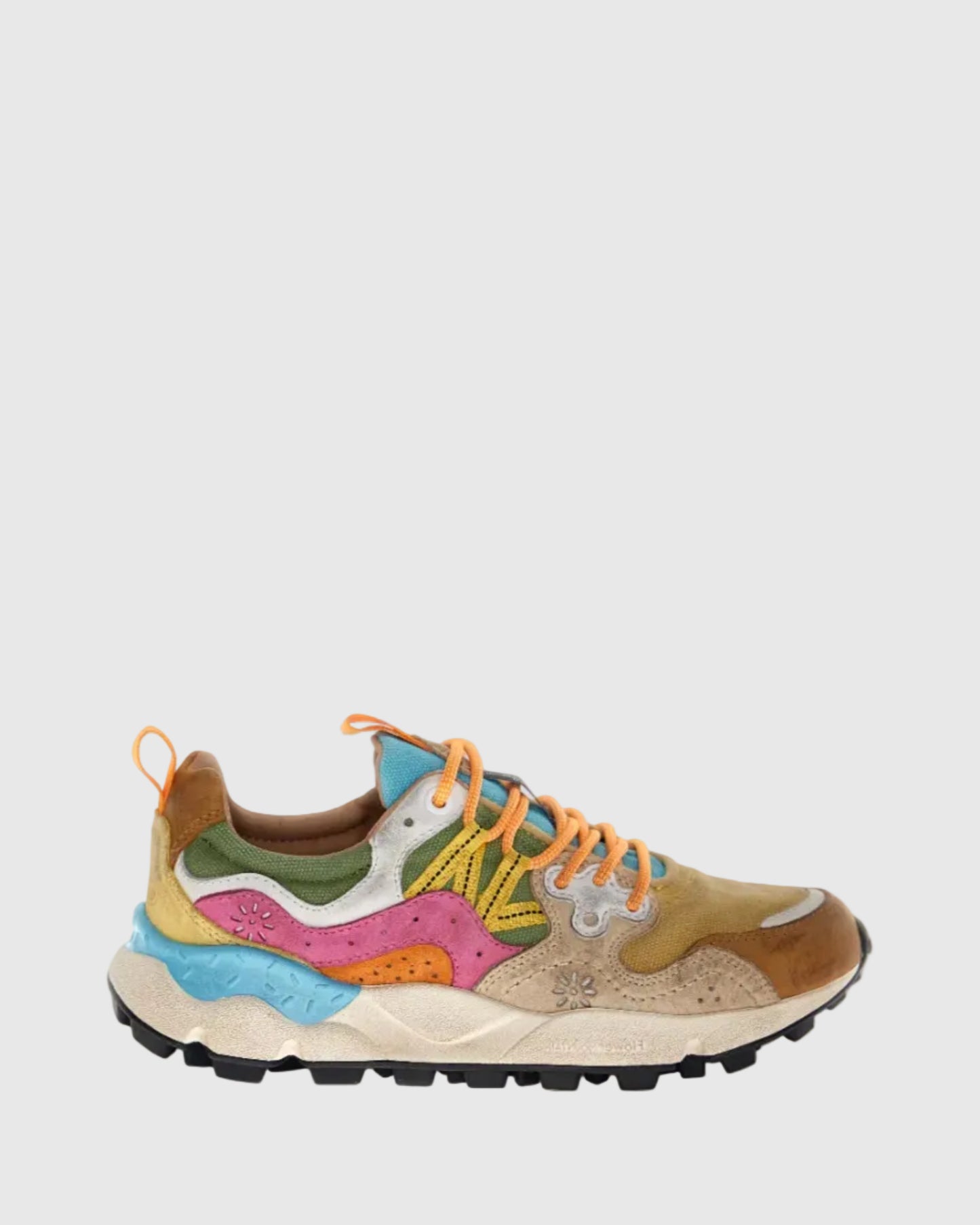 FLOWER MOUNTAIN Sneakers Donna YAMANO 3 WOMAN Suede Canvas Washed Brown Chestnut Fuchsia