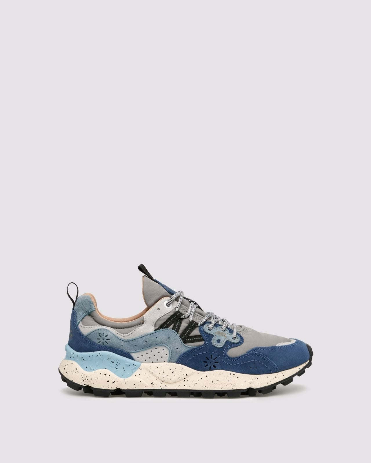 FLOWER MOUNTAIN Sneakers Uomo YAMANO 3 MAN SUEDE/NYLON  Col. LIGHT BLUE DEEP PETROL STONE