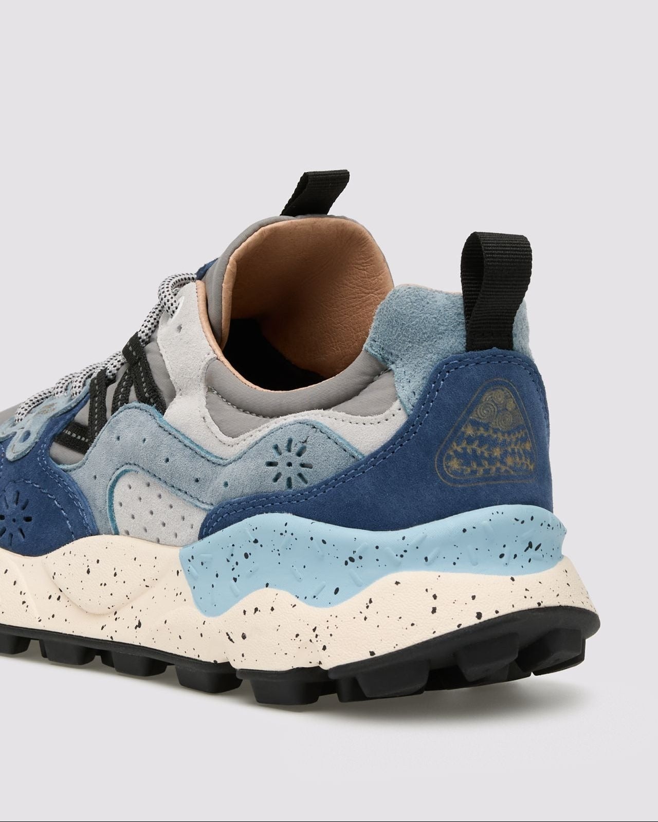 FLOWER MOUNTAIN Sneakers Uomo YAMANO 3 MAN SUEDE/NYLON  Col. LIGHT BLUE DEEP PETROL STONE