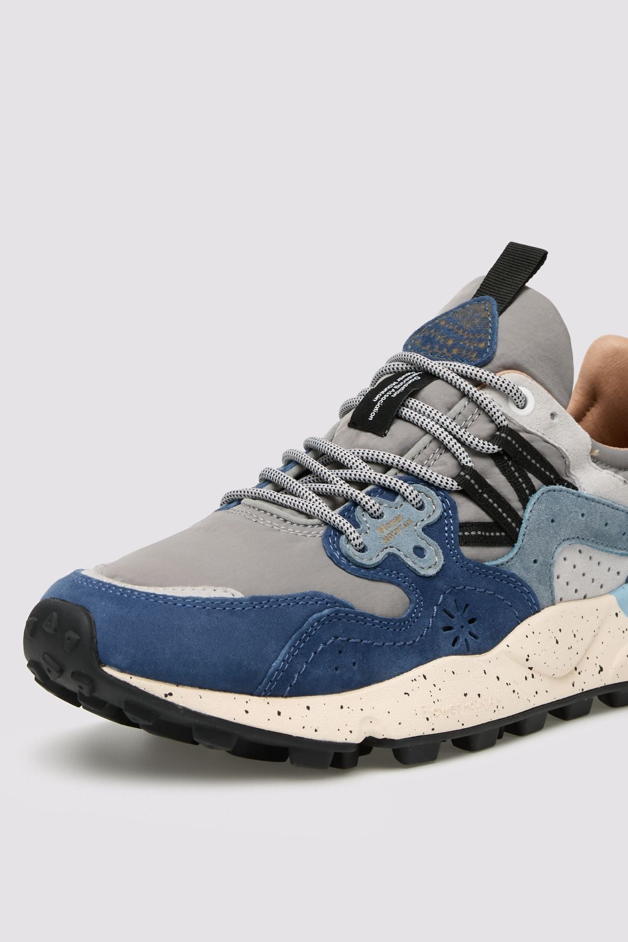 FLOWER MOUNTAIN Sneakers Uomo YAMANO 3 MAN SUEDE/NYLON  Col. LIGHT BLUE DEEP PETROL STONE