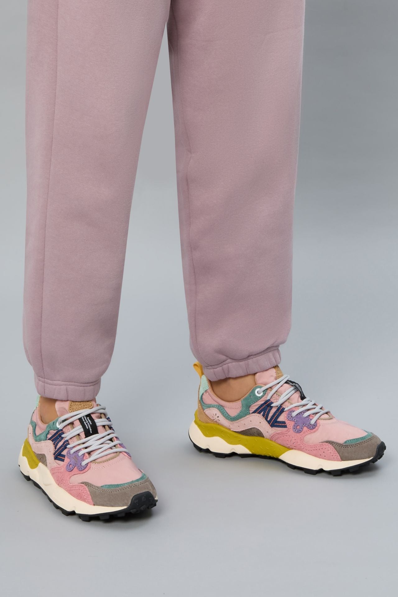 FLOWER MOUNTAIN Sneakers Donna YAMANO 3 WOMAN Suede Nylon Grey Cipria Light Pink