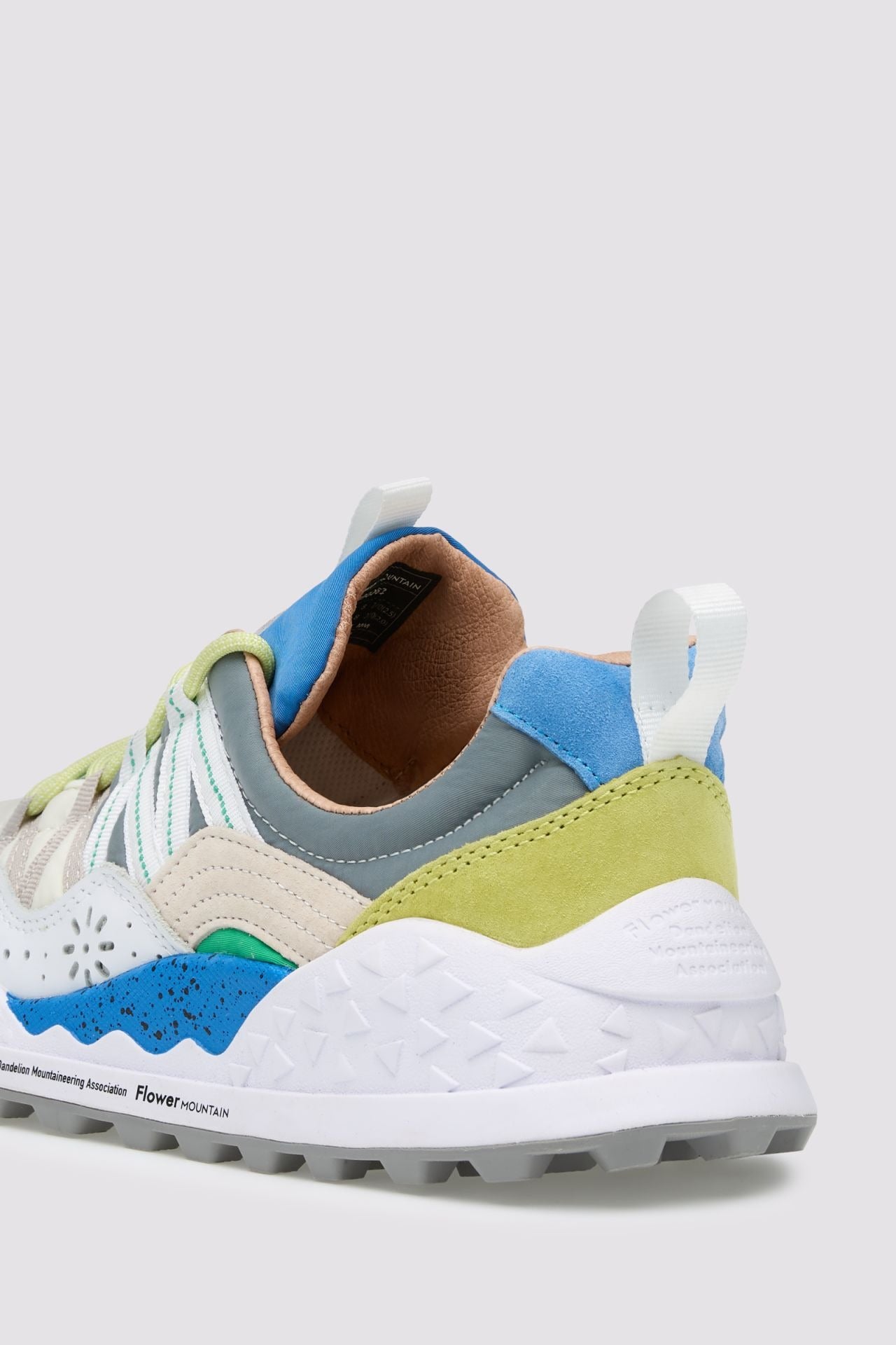 FLOWER MOUNTAIN Sneakers Uomo WASHI MAN Suede Nylon Grey White Azure