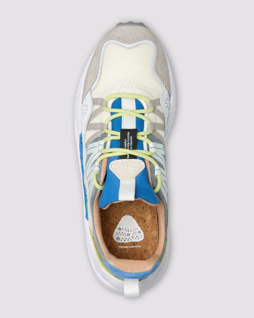 FLOWER MOUNTAIN Sneakers Uomo WASHI MAN Suede Nylon Grey White Azure
