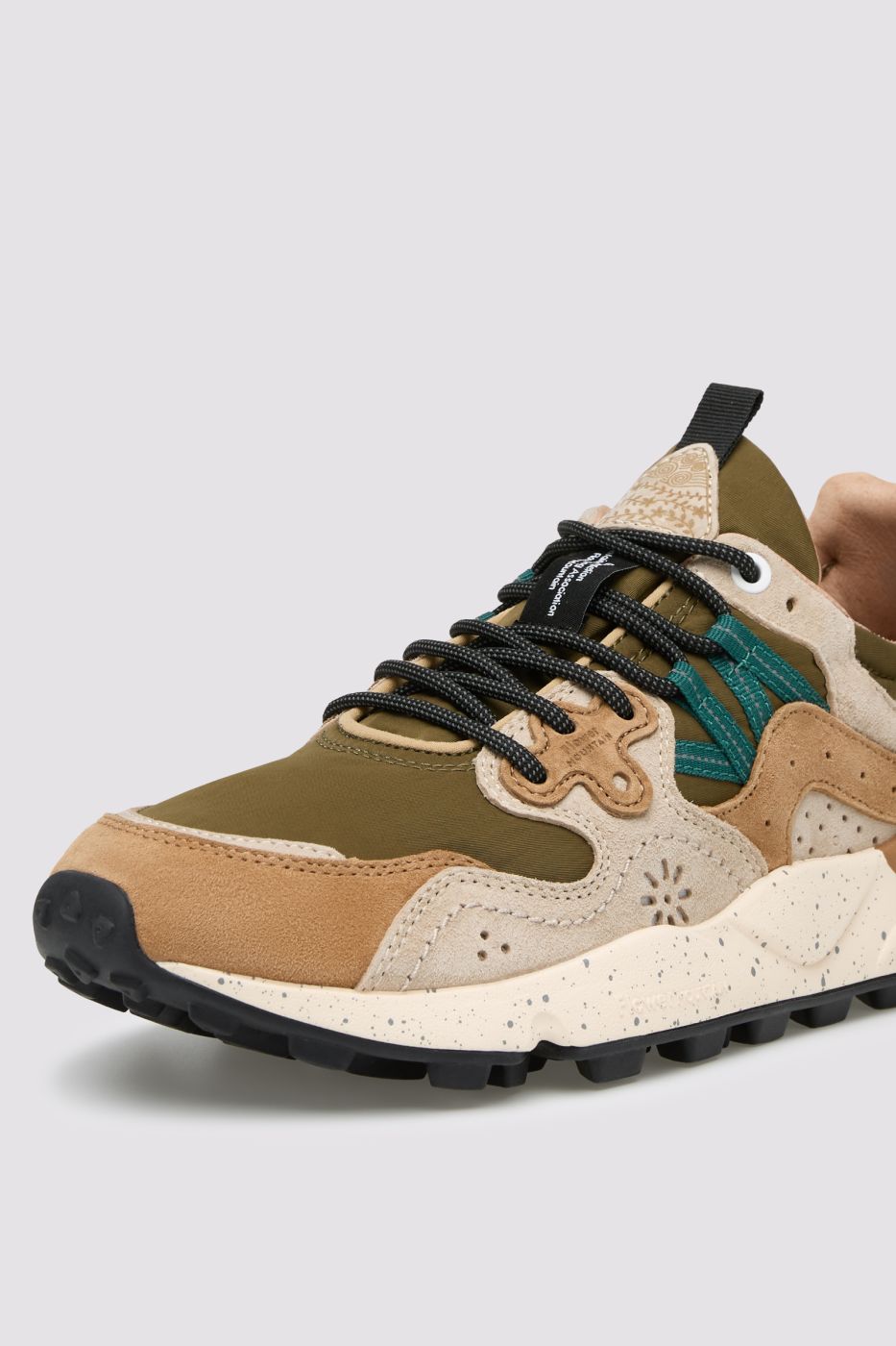 FLOWER MOUNTAIN Sneakers Uomo YAMANO 3 MAN SUEDE/NYLON  Col. CREAM BROWN TAUPE