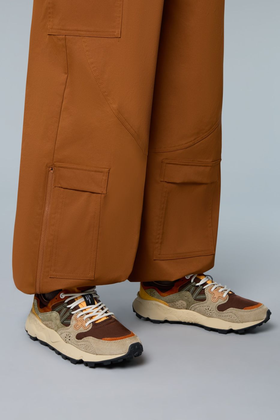 FLOWER MOUNTAIN Sneakers Uomo YAMANO 3 UNI SUEDE/NYLON  Col. TAUPE BROWN