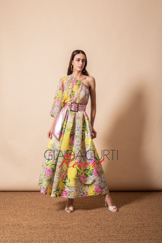 GIADA CURTI Gonna Duchesse L.100 GCR24G229D12 Fantasia Giallo