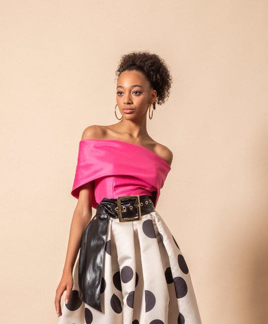 GIADA CURTI Top Rever Shantung GCR24TR180SH72 Fuxia