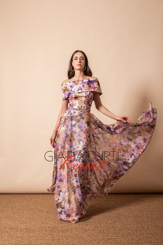 GIADA CURTI Abito Rever Duchesse GCR24A493DC08  Fantasia Lavanda