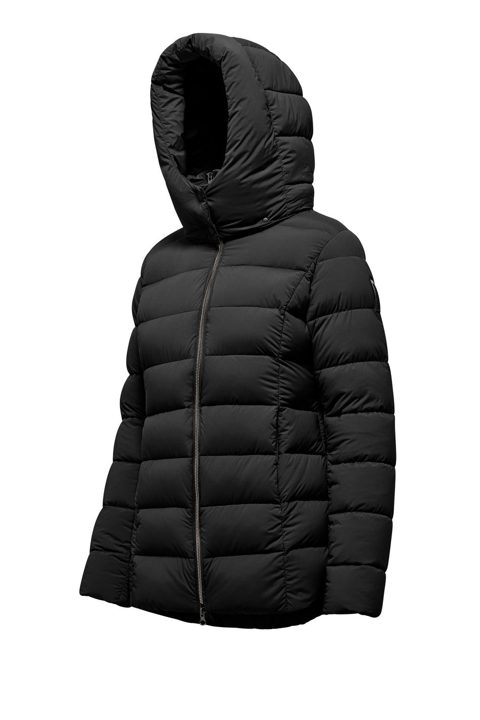 BOMBOOGIE Piumino Donna slim in nylon stretch con cappuccio staccabile GW8635TMNX5 Black 90