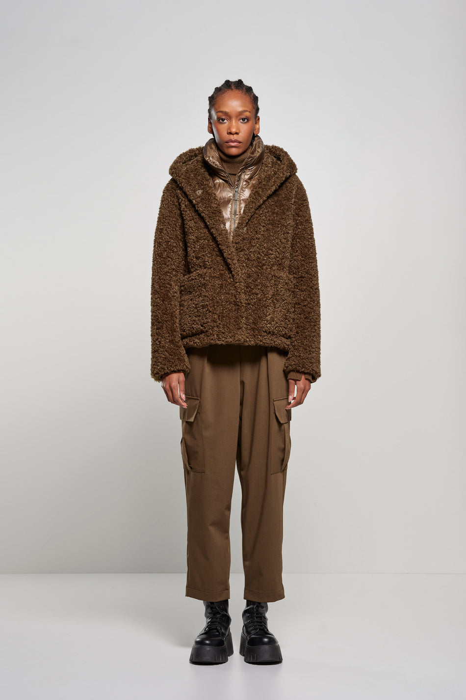 BOMBOOGIE Cappotto corto Donna St. Moritz Overcoat  in ecopelliccia GW9191SFC6  Sandshell 180