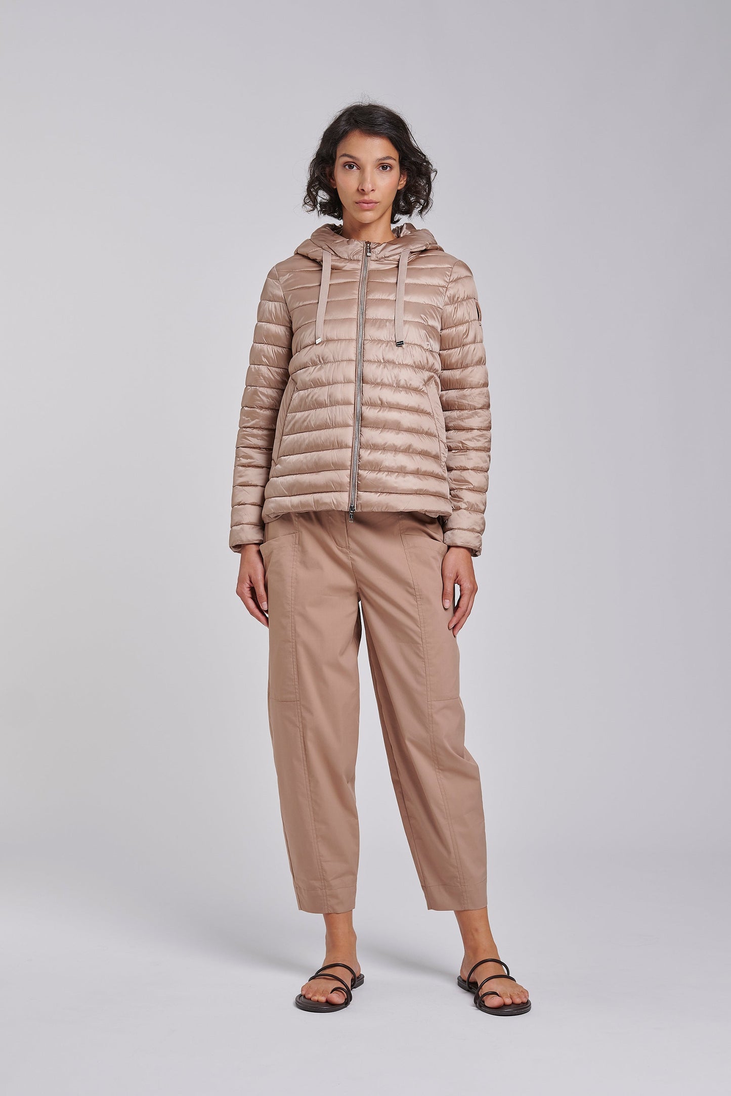 BOMBOOGIE Piumino Donna in nylon cire GW9616TDL Hazelnut 184