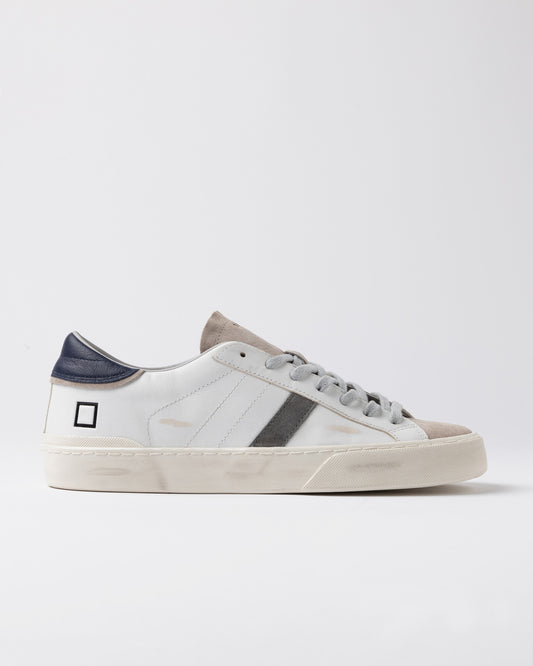 D.A.T.E. Sneakers Uomo HILL LOW SCRATCH White Blue