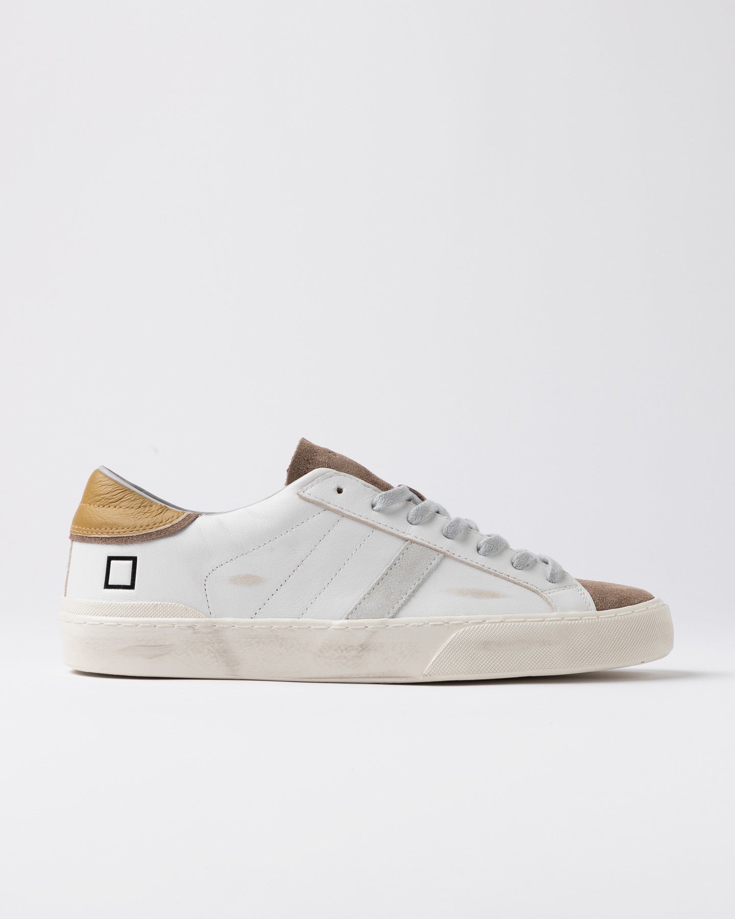 D.A.T.E. Sneakers Uomo HILL LOW SCRATCH White Mustard