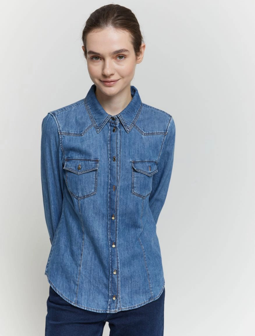 I BLUES Camicia Donna GAETA Blu Jeans
