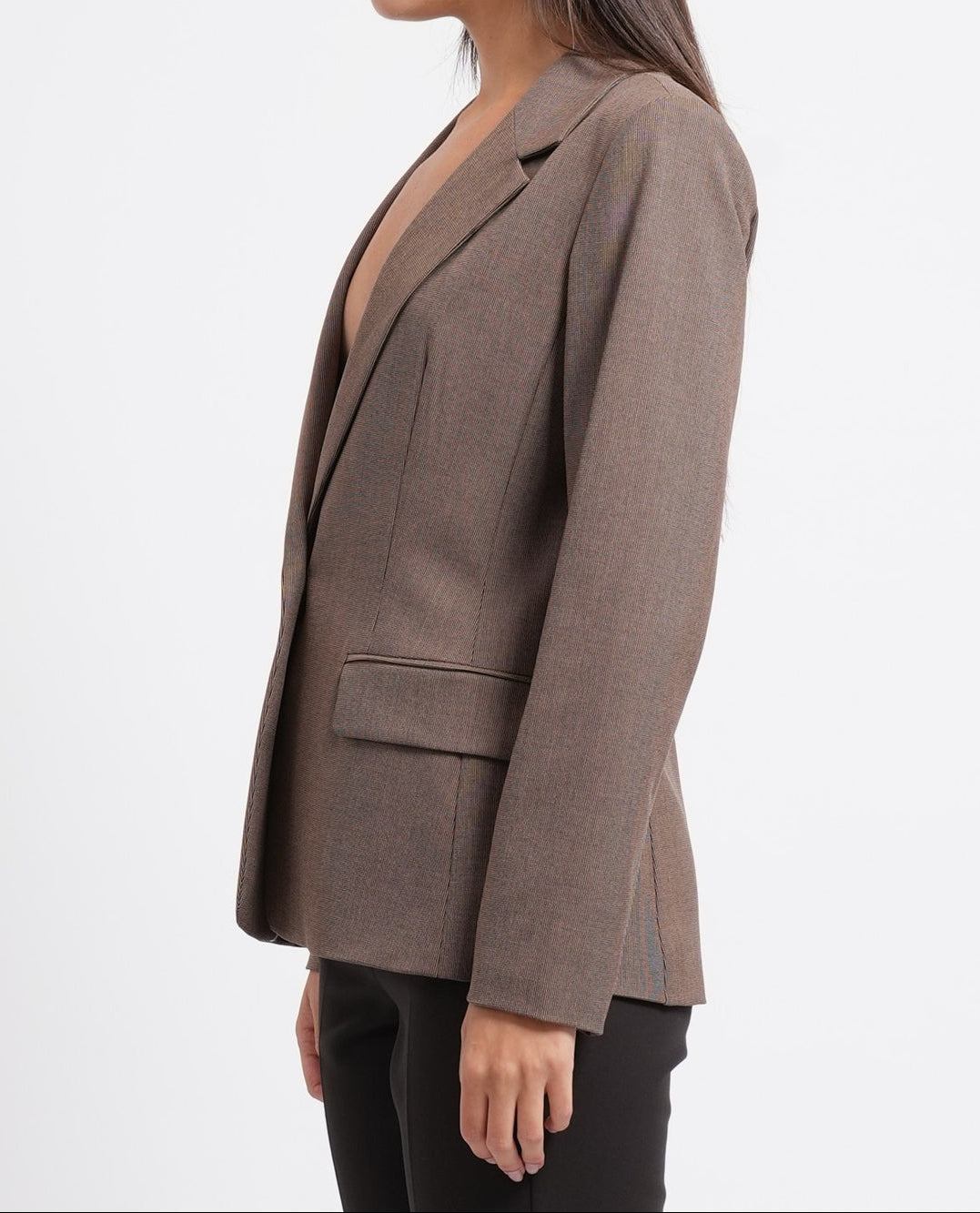 I BLUES Blazer Donna aderente IBLLATINO Microquadretto Marrone