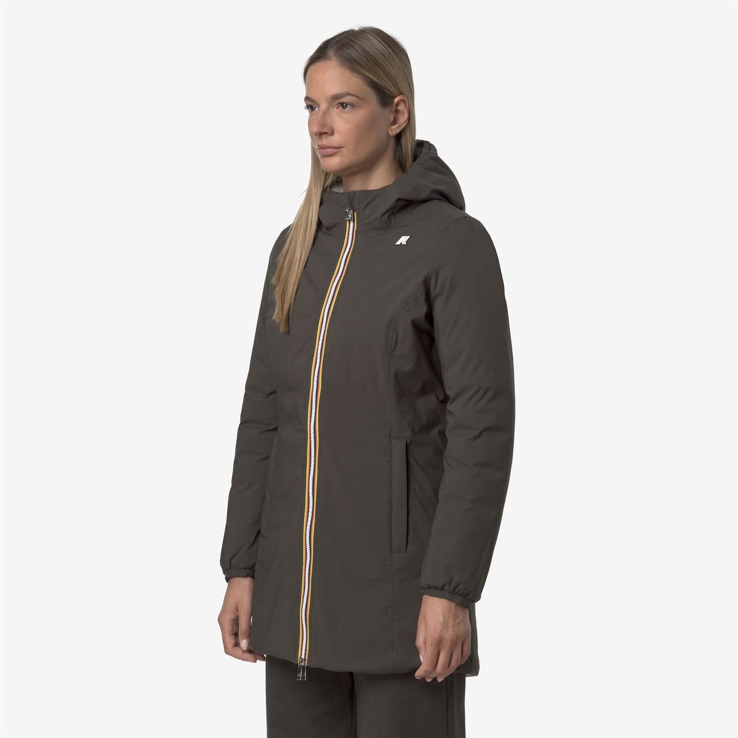K-WAY Women's Jacket DENISE ST THERMO DOUBLE K8134CW Black Olive Green Oak B42