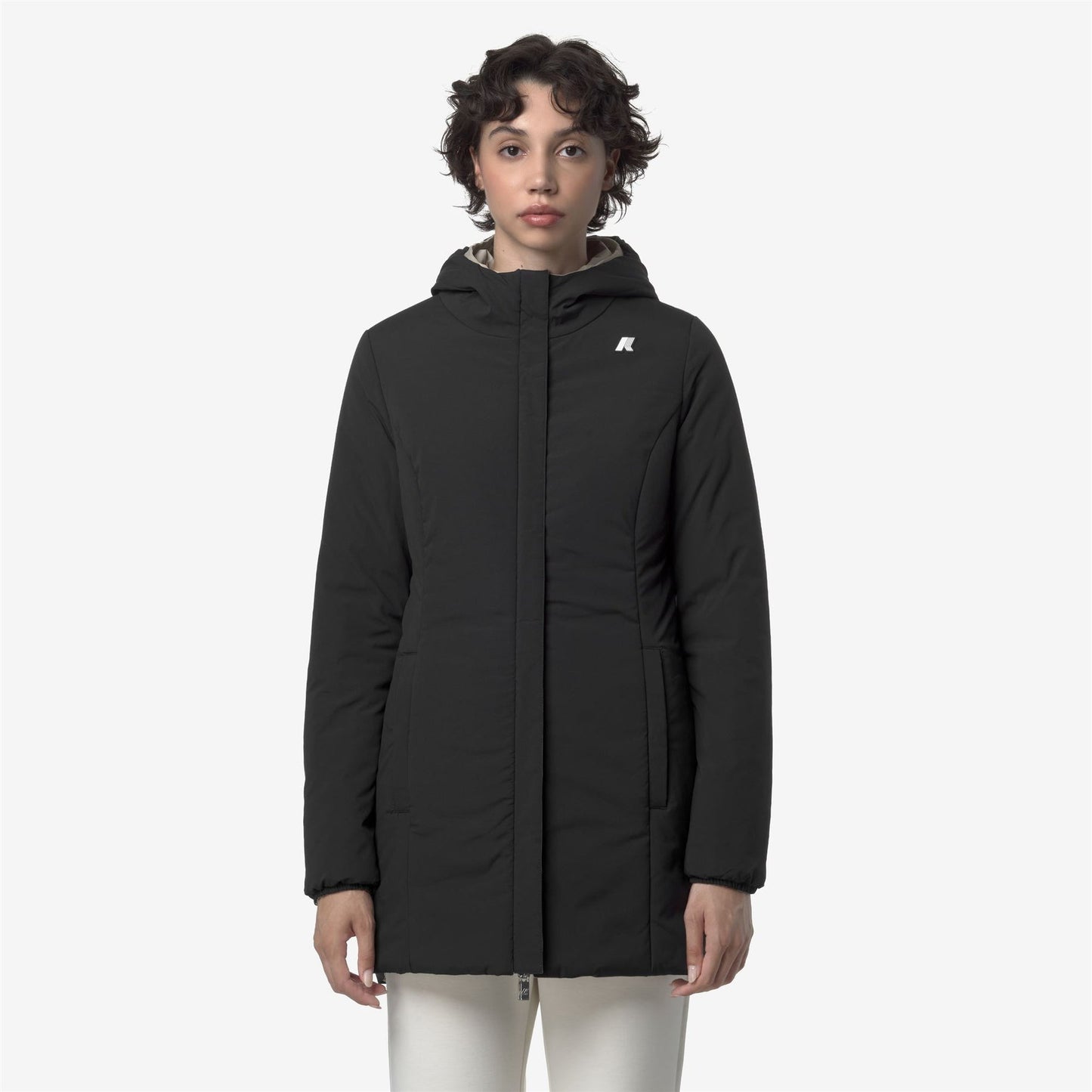 K-WAY Women's Jacket DENISE ST WARM DOUBLE K6128UW Beige Cashmere Black Pure BCF