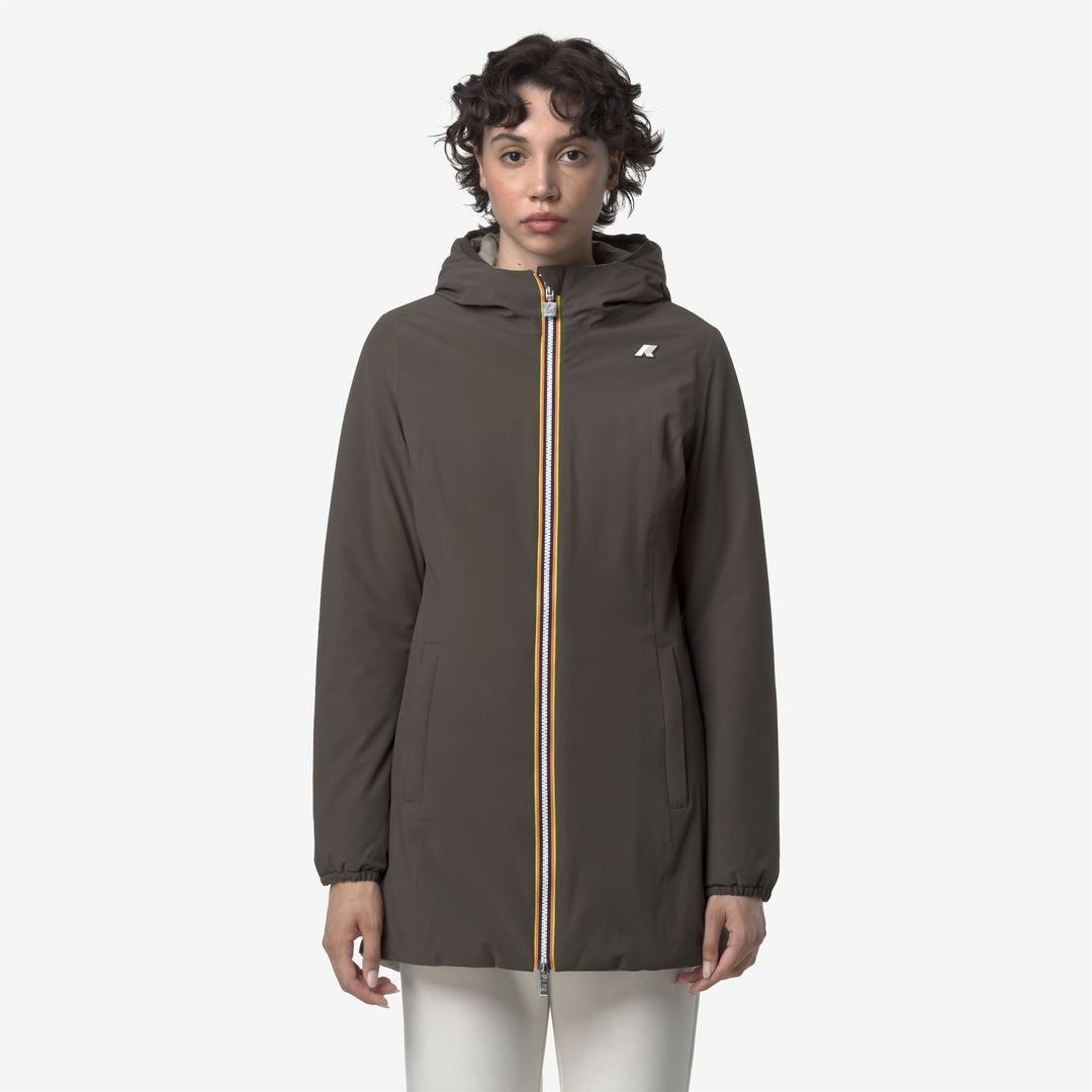 K-WAY Women's Jacket DENISE ST WARM DOUBLE K6128UW Black Olive Green Oak B42