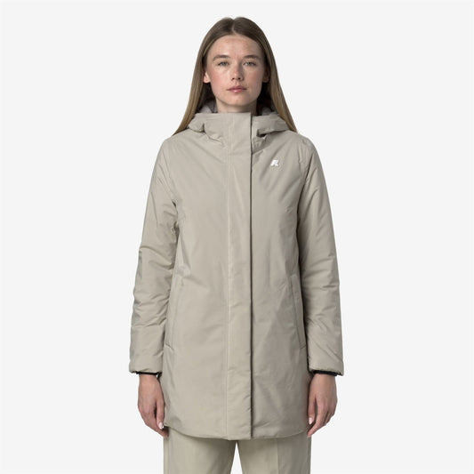 K-WAY Giaccone Donna SOPHIE SOFT TOUCH MARMOTTA K71326W Beige Cashmere Grey Goat B2X