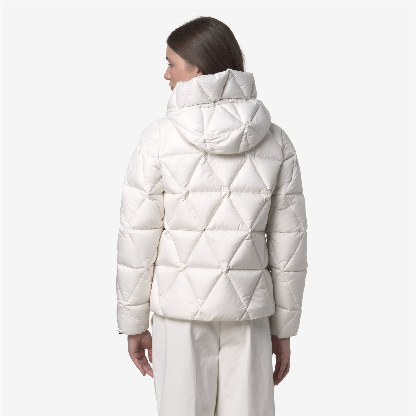 K-WAY Women's Jacket LETHILLE THERMO MICROFIBER K7136KW White Gardenia Combo B2Z