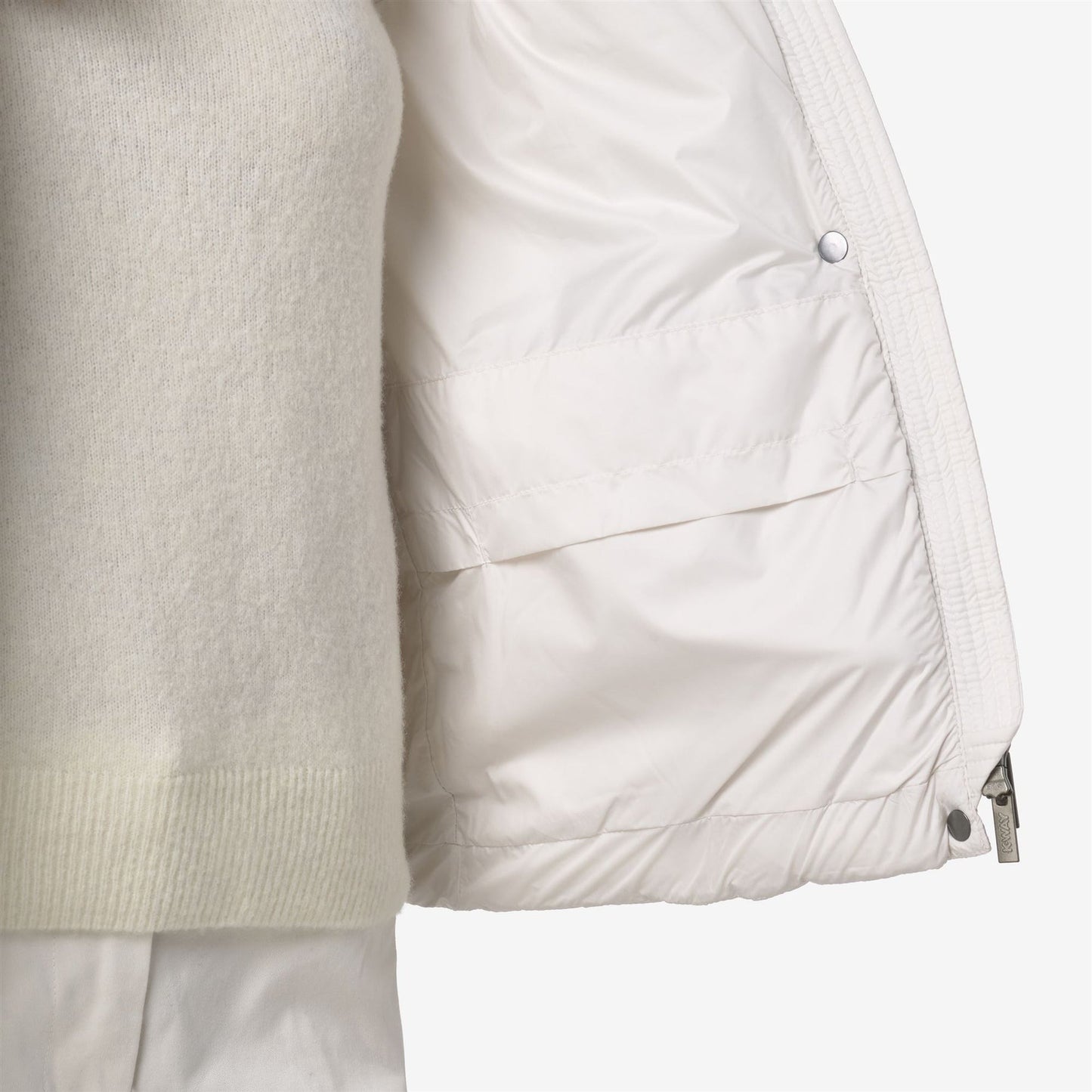 K-WAY Women's Jacket LETHILLE THERMO MICROFIBER K7136KW White Gardenia Combo B2Z