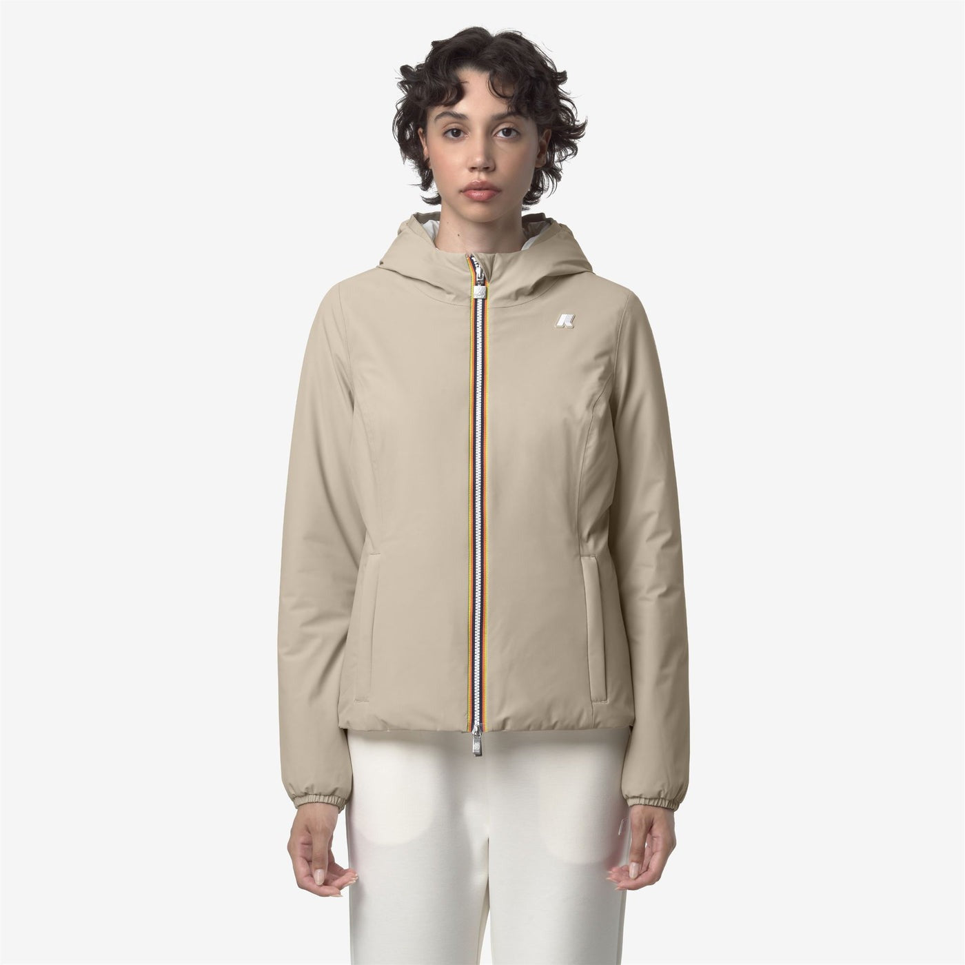 K-WAY Giubbino Donna LILY ST WARM DOUBLE K6128TW Beige Cashmere White Gardenia BBA