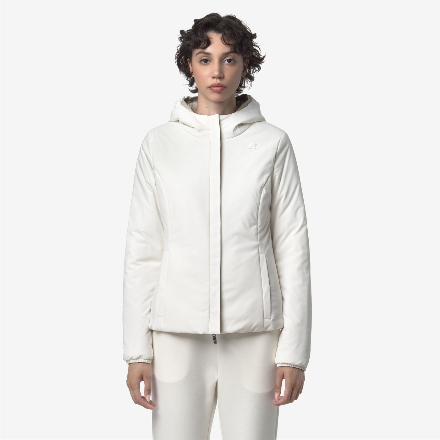 K-WAY Giubbino Donna LILY ST WARM DOUBLE K6128TW Beige Cashmere White Gardenia BBA