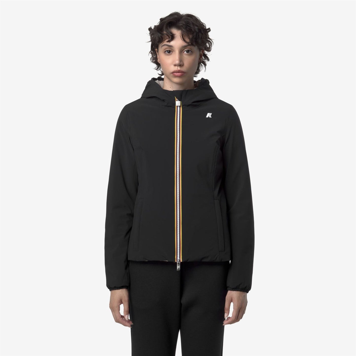 K-WAY Women's Jacket LILY ST WARM DOUBLE K6128TW Black Pure Beige Cashmere BC9